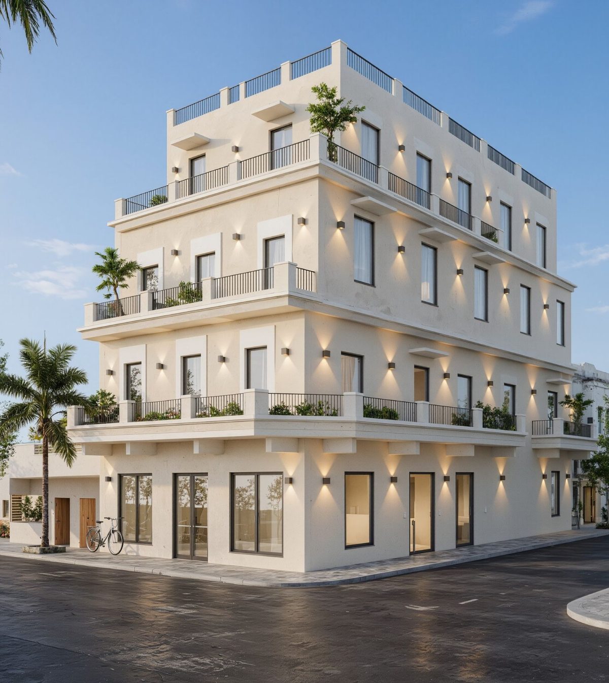Render de edificio de varios pisos