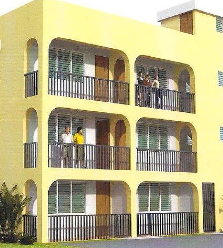 Edificio con balcones en arco
