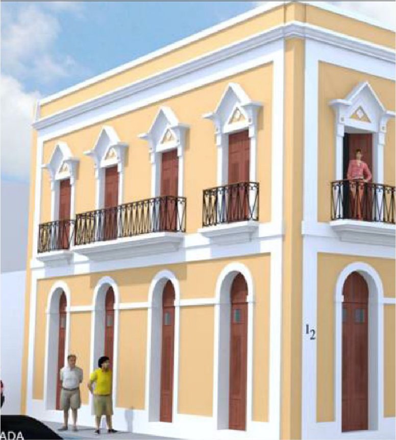 Edificio de estilo colonial en esquina